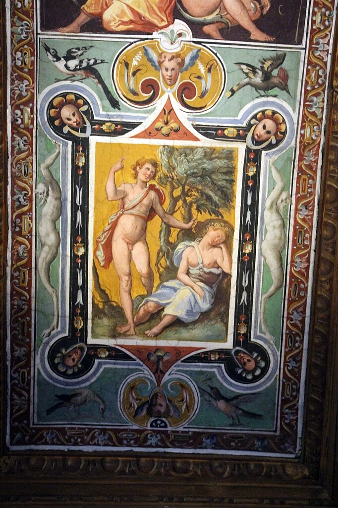 303-grottesche della volta del corridoio di levante. Decorazione allegorica con Bacco e Arianna - Galleria degli Uffizi, Firenze